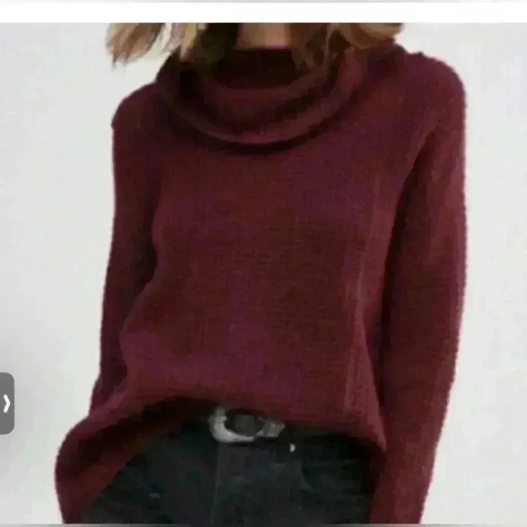 FREE PEOPLE Sidewinder Wool Pullover Berry Size Large NWT - Picture 3 of 6